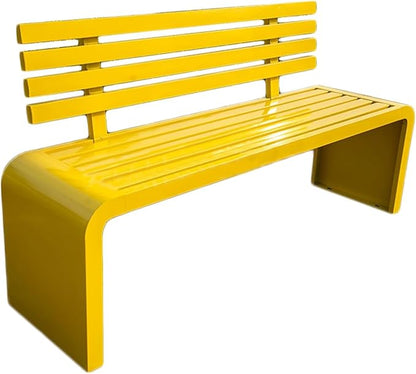 Outdoor Metal Garden Bench, 660lb Capacity, Yellow 47in, Durable Patio Seating for Yard, Entryway, Park, Stylish & Comfortable Garden Benches