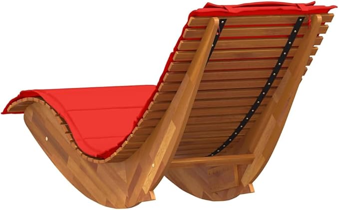 Set of 2 Outdoor Sun Loungers with Comfortable Cushions, Solid Acacia Wood Patio Chaise Lounge for Garden, Backyard - Photo 7