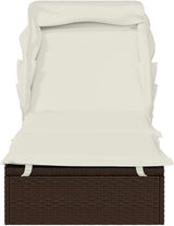 Sunbed Brown PE Rattan, Powder-Coated Steel 83.9x24.8x38.2 in Beach Chair Recliner Chair for Decks Beaches - Photo 5