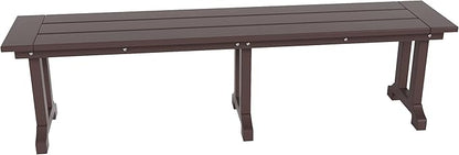 WO WESTIN OUTDOOR HDPE Laguna Trestle 65" Bench,Dark Brown