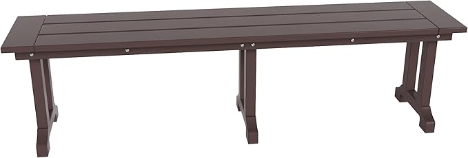 WO WESTIN OUTDOOR HDPE Laguna Trestle 65" Bench,Dark Brown