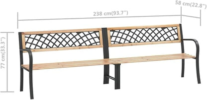 Twin Patio Bench 93.7" Chinese Fir Wood Garden Bench Deck Bench Outdoor Bench Porch Bench for patios, Gardens, Decks