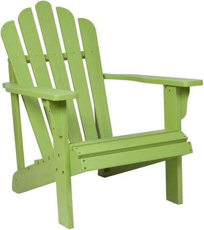 Pemberly Row Adirondack Chair, Cedar Wood, Green Finish, 36" H x 35" W x 26.25" D, Ergonomic Design, Contoured Seat, Wide Arms, Durable Outdoor Patio Porch Chair with Moisture and Decay Resistance