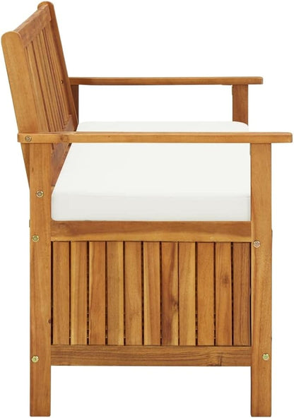 Grand Outdoor Bench,Garden Bench with Armrests,Patio Bench for Outdoors Lawn Yard,Patio Storage Bench Solid Acacia Wood 47.2"x24.8"x33.1"