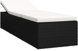 Adjustable Sun Lounger with Cream White Cushion and Tea Table - Photo 4