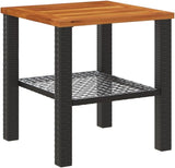 Small Square Garden Table, Outdoor Patio Side Table with Poly Rattan and Steel Frame - Photo 7