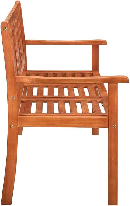 Bench Natural Brown Solid Eucalyptus Wood Large Durable Outdoor Benches Garden Seating for Lawn Balcony