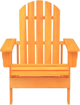 Orange Solid Fir Wood Ergonomic Adirondack Chair for Garden Patio - Photo 3