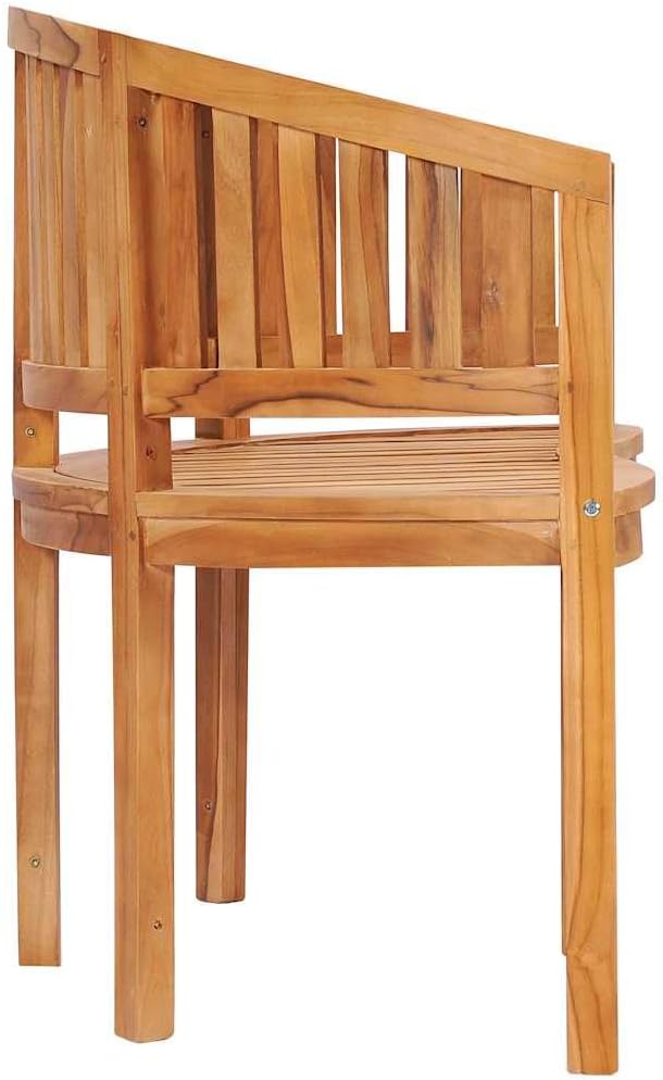 Natural Teak Wood Garden Bench 47.2 Inch Long Crescent Shape Outdoor Furniture for Patio and Balcony Durable Solid Construction Weather Resistant Seating