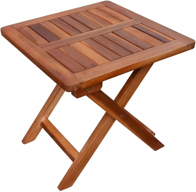 Adjustable Solid Acacia Wood Sun Lounger Set with Folding Table, 2 Loungers and 1 Square Table, Rustic Brown Finish - Photo 7