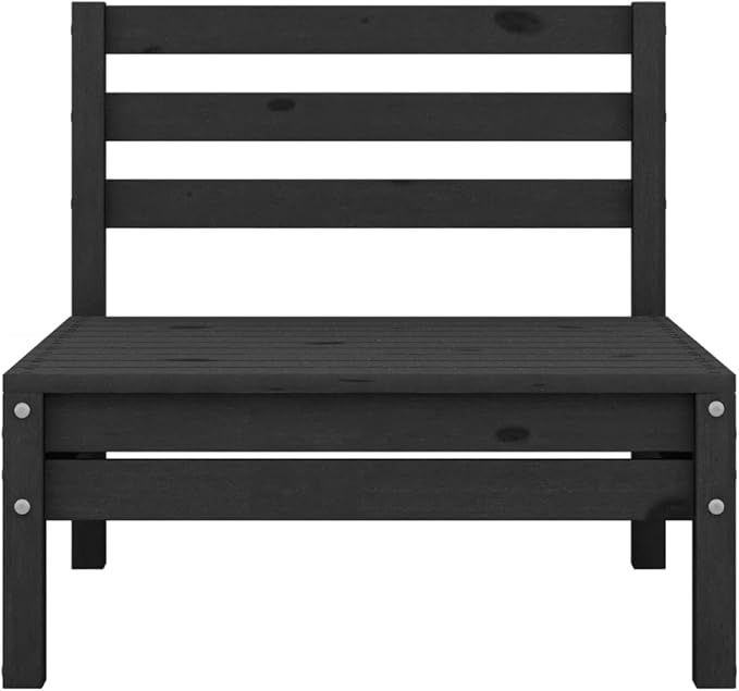4-Piece Patio Lounge Set Solid Pinewood Black Outdoor Furniture Set with Modular Design for Garden Balcony Porch