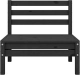 4-Piece Patio Lounge Set Solid Pinewood Black Outdoor Furniture Set with Modular Design for Garden Balcony Porch - Photo 6