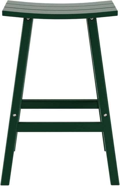 WestinTrends Malibu Malibu 24 Inch Counter High Saddle Stools (Set of 3), Dark Green