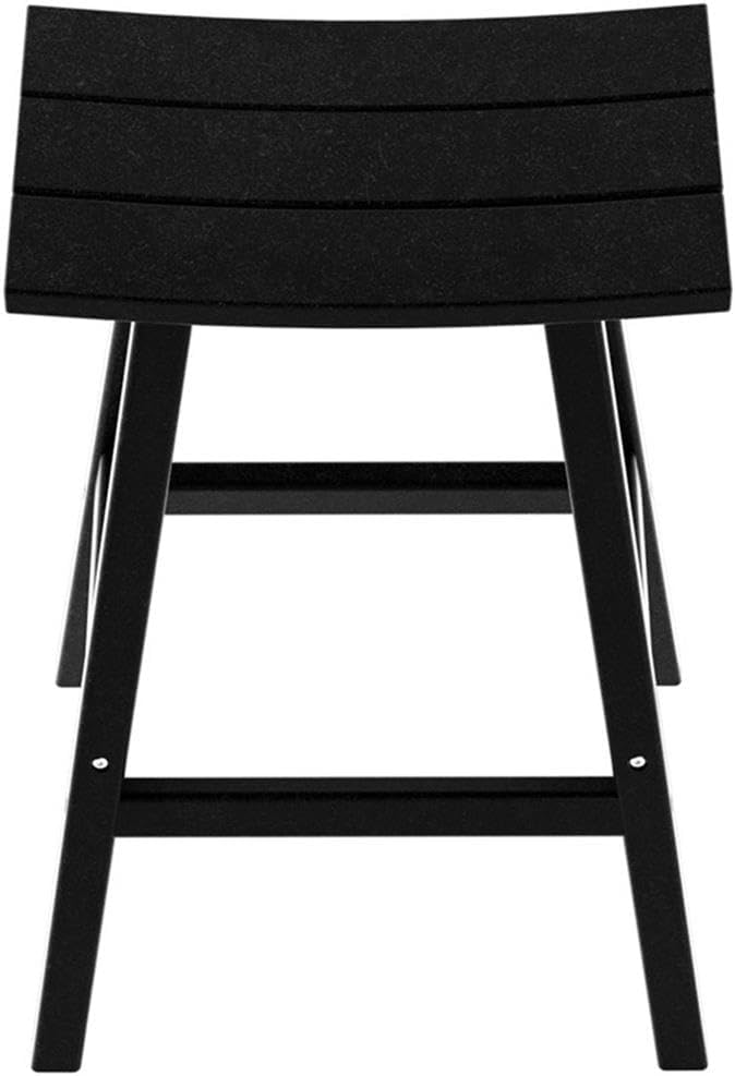 Costaelm All-Weather Outdoor Bar Stools, 29" Height Patio Stools & Bar Chairs, Adirondack Poly Patio Bar Stool for Patio, Deck, Kitchen Counter and Garden, Black