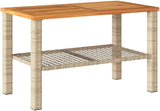 Modern Rectangular Garden Table, Outdoor Patio Side Table with Synthetic Poly Rattan - Photo 3