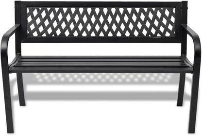 Garden Bench Porch Benches Outdoor Patio Bench 46.5" Steel Black
