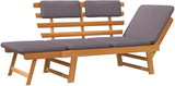 2-in-1 Patio Daybed with Cushion, Park Wooden Bench, Garden Bench, Balcony Bench, Outdoor Furniture, Picnic Bench - Photo 5