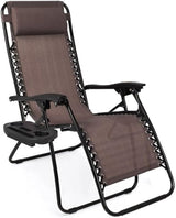 Adjustable Zero Gravity Lounge Chair with Steel Mesh Fabric: Reclining Lawn Chair Featuring Comfort Pillow - Photo 1