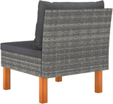 3-Piece Outdoor Sofa Grey Rattan Modular Patio Couch 25x24x26 in Weather-Resistant PE Wicker Comfortable Cushions - Photo 6