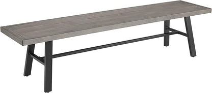 Ulax furniture Dining Bench, Outdoor Patio Bench, 69.75" Metal Picnic Benches for Garden, Porch, Backyard