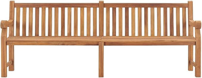 Extra Large Solid Teak Wood Garden Bench, 89.8 Inch Long Rectangular Outdoor Bench for Patio, Heavy-Duty Weather Resistant Durable Seating, Spacious for Four People, Smooth