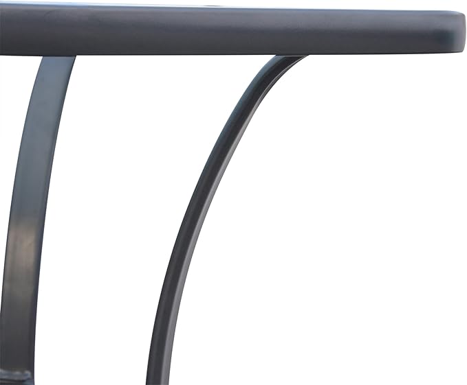 Outsunny 27" Square Bistro Table Garden Dining Table Outdoor Tempered Glass Table - Photo 9