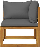 2-Seater Garden Bench with Dark Gray Cushions and Natural Acacia Wood, Outdoor Patio Furniture for Relaxation - Photo 4