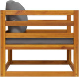 vidaXL Solid Acacia Wood Patio Chair with Dark Gray Cushions - Weather Resistant & Easy to Maintain Outdoor Seating - Photo 9