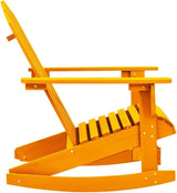Patio Adirondack Rocking Chair Solid Fir Wood Orange, Patio Dining Chairs, Bar Stools - Photo 4