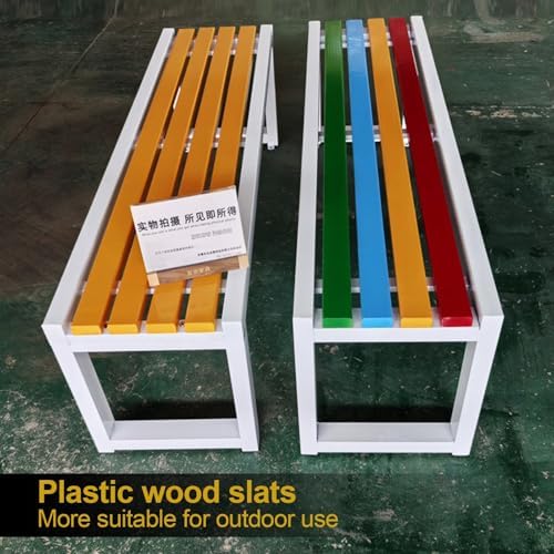 Weatherproof Metal Garden Bench, 59in Outdoor Seating for Patio, Lawn & Park, Durable Wood-Plastic Design, 500kg Capacity, Perfect for School & Yard Use