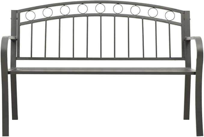 Patio Bench Garden Bench Outdoor Bench for Outdoors Porch Entryway Furniture for Yard 49.2" Steel Gray