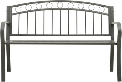 Patio Bench Garden Bench Outdoor Bench for Outdoors Porch Entryway Furniture for Yard 49.2" Steel Gray