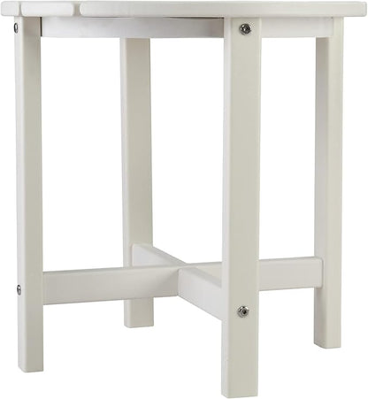 Patio Side Table, Pool Composite Patio Table,HDPE End Tables for Backyard,Pool, Indoor Companion, Easy Maintenance & Weather Resistant (Style 2-White)