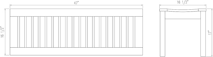 Cambridge Casual Arie 4-Foot Teak Wooden Outdoor Garden Backless Bench for Patio Furniture, Weather-Resistant, Durable and Comfortable Seating for Porch, Deck, Lawn, Backyard, and Outdoor Spaces