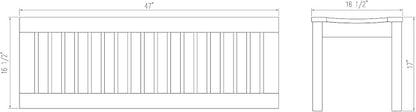 Cambridge Casual Arie 4-Foot Teak Wooden Outdoor Garden Backless Bench for Patio Furniture, Weather-Resistant, Durable and Comfortable Seating for Porch, Deck, Lawn, Backyard, and Outdoor Spaces