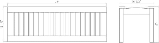 Cambridge Casual Arie 4-Foot Teak Wooden Outdoor Garden Backless Bench for Patio Furniture, Weather-Resistant, Durable and Comfortable Seating for Porch, Deck, Lawn, Backyard, and Outdoor Spaces