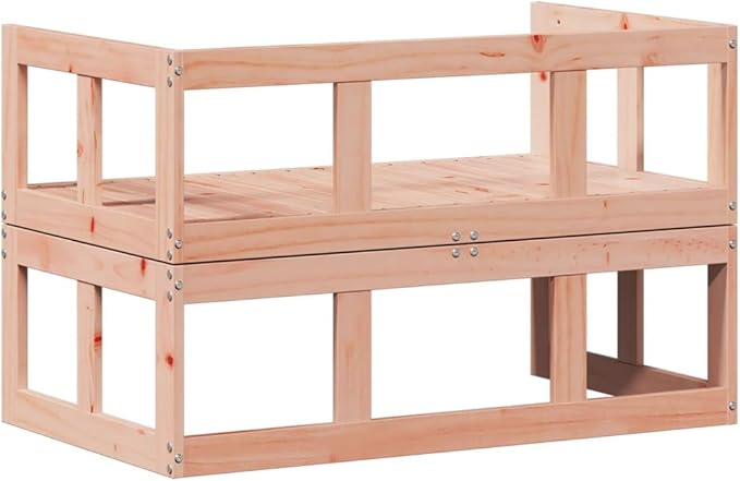 Extendable Garden Sofa Bench Solid Douglas Fir Wood Adjustable Length Outdoor Patio Seating for Two Weather Resistant Modern Design