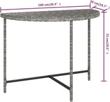 Modern Grey Poly Rattan Garden Table with Powder-Coated Steel Frame for Outdoor and Indoor Use, 4-Person Dining Set - Photo 2