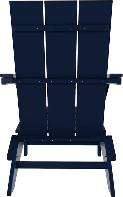 WO Home Furniture HDPE Adirondack Chair Folding Poly Lumber All Weather UV/Fade Resistant Heavy Duty for Patio, Backyard, Balcony, Garden, Lawn (Navy Blue)…
