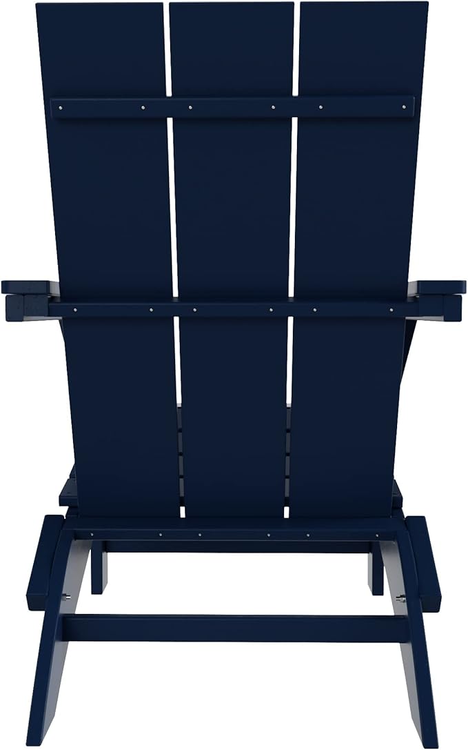 WestinTrends Ashore Modern Outdoor Folding Adirondack Chair, Navy Blue