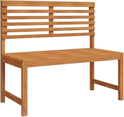 Garden Bench Brown 100 x 50 x 91cm Solid Acacia Wood,Sturdy Patio Bench with Modern Design for Outdoor Use