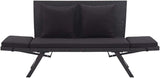 Garden Bench Deck Bench Patio Bench with Cushions 69.3" Black Poly Rattan - Photo 6