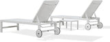 PURPLE LEAF Outdoor Chaise Lounge Chairs Set of 2 White Aluminum Lounge Chair Five-Position Adjustable Chaise with - Photo 9