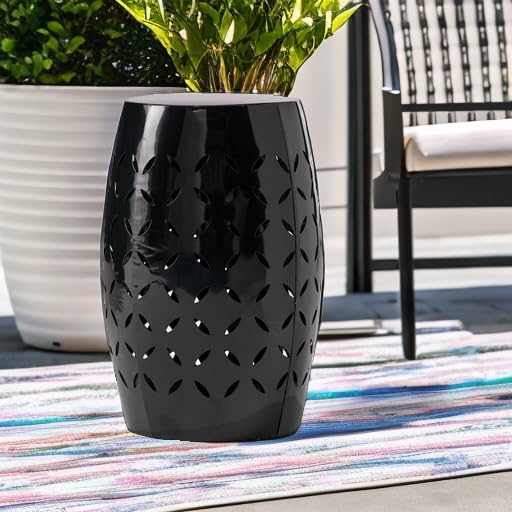 Christopher Knight Home Lilac Dione Outdoor 12" Iron Side Table, Black