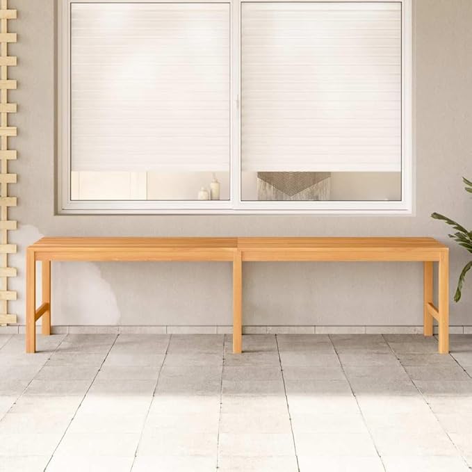 Garden Bench Warm Teak Solid Teak Wood 70.9 in Length Durable Garden Seating Patio Furniture