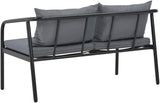 Patio Furniture Set 2-Seater Garden Bench Dark Grey Frame Light Grey Cushions Aluminum Polyester Modern Style Comfy - Photo 4