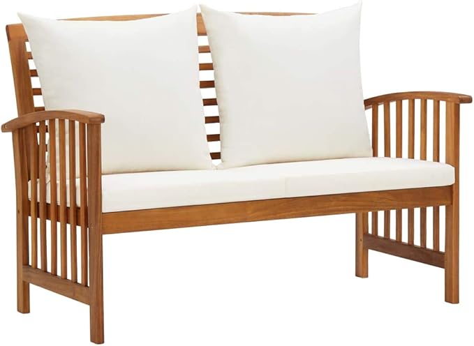 Patio Bench, Bench with Back, Porch Bench, Yard Bench, with Cushions, with Armrests, for The Front Porch, Deck, Balcony - Photo 1