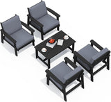 SERWALL Outdoor Patio Furniture Set, 5 Piece HDPE Patio Conversation Sets - Photo 1