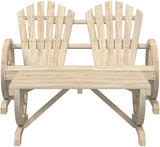 Solid Fir Wood Adirondack Chair and Table Set 4-Piece Outdoor Furniture for Patio and Garden with Weather-Resistant - Photo 4