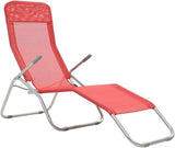 Red Folding Sunlounger 2-Pack, 24"x56" Textilene Chaise, Steel Frame, Adjustable, Beach Patio Garden Camping - Photo 3